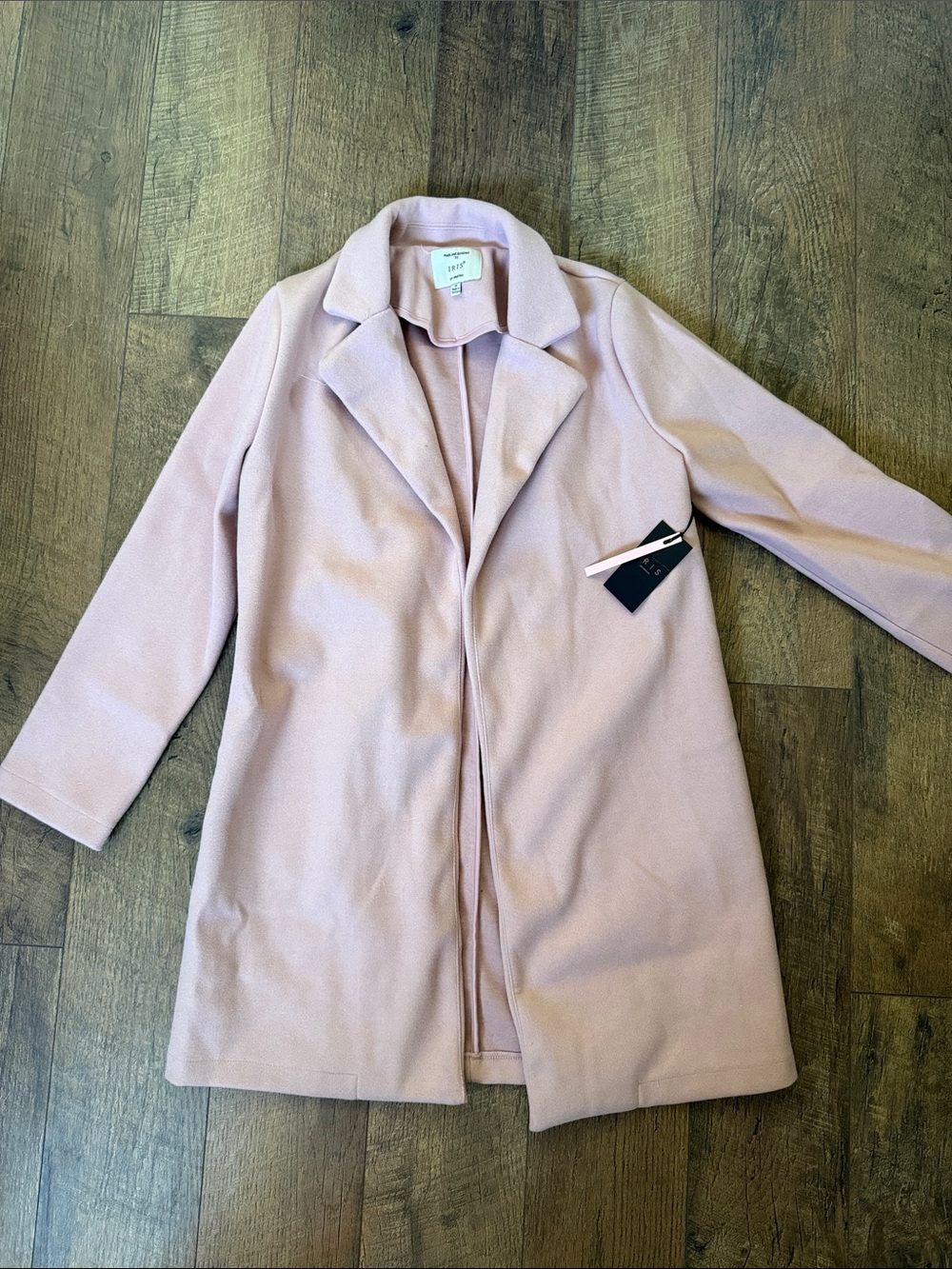 NWT Iris  Blush Pink Open-Front Trench Coat